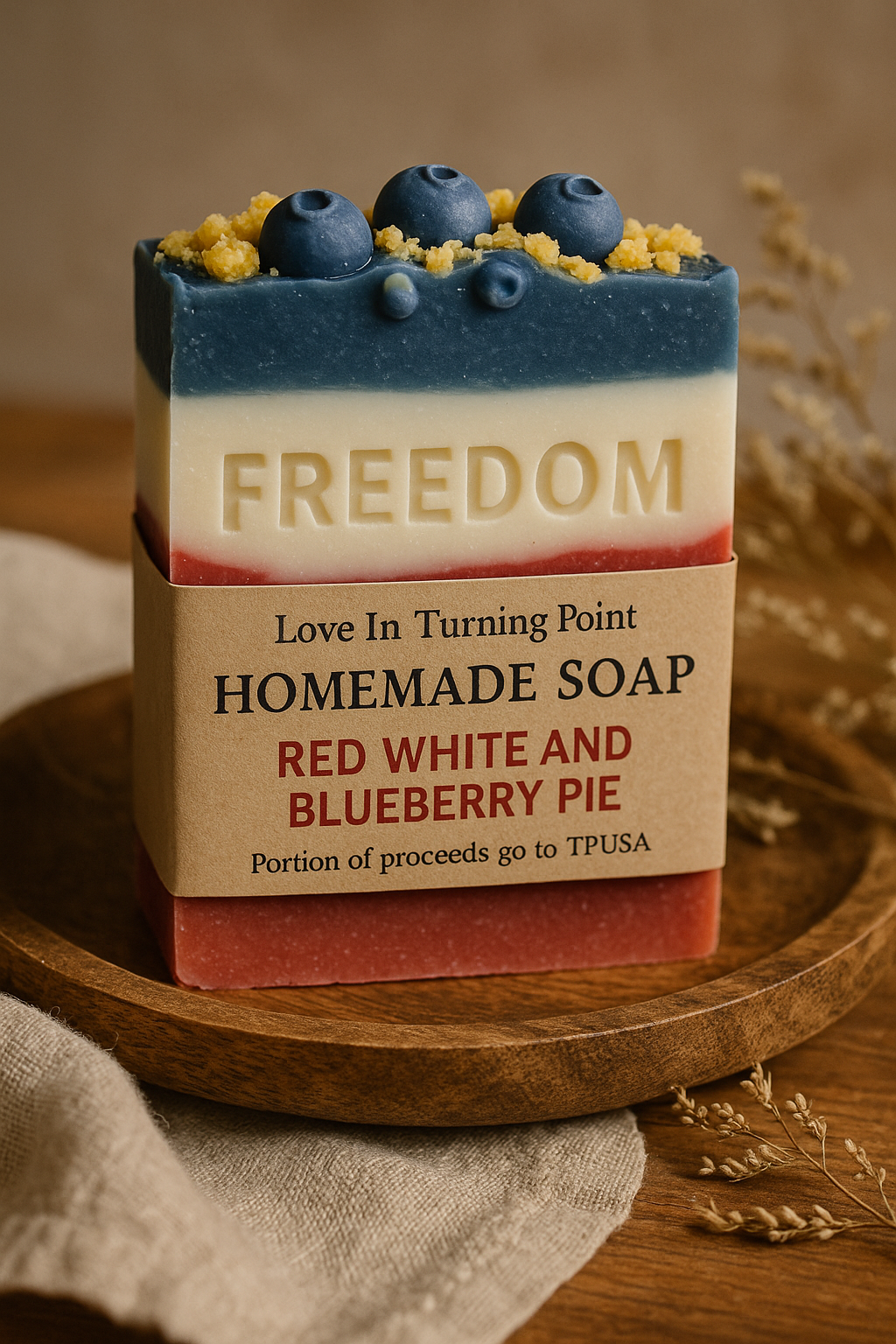 Red White & Blueberry Pie Freedom Soap (Pre Order) In Loving Memory of Charlie Kirk October 14, 1993 ā September 10, 2025