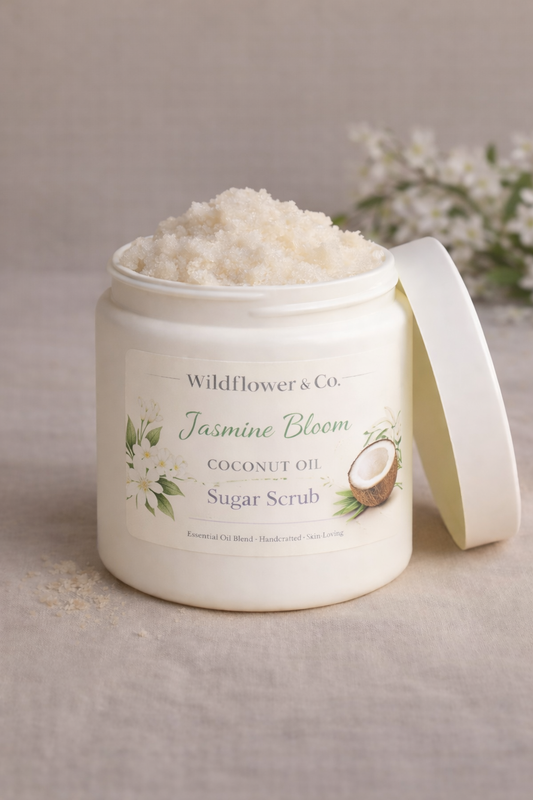 Jasmine Bloom Coconut Oil Sugar Scrub