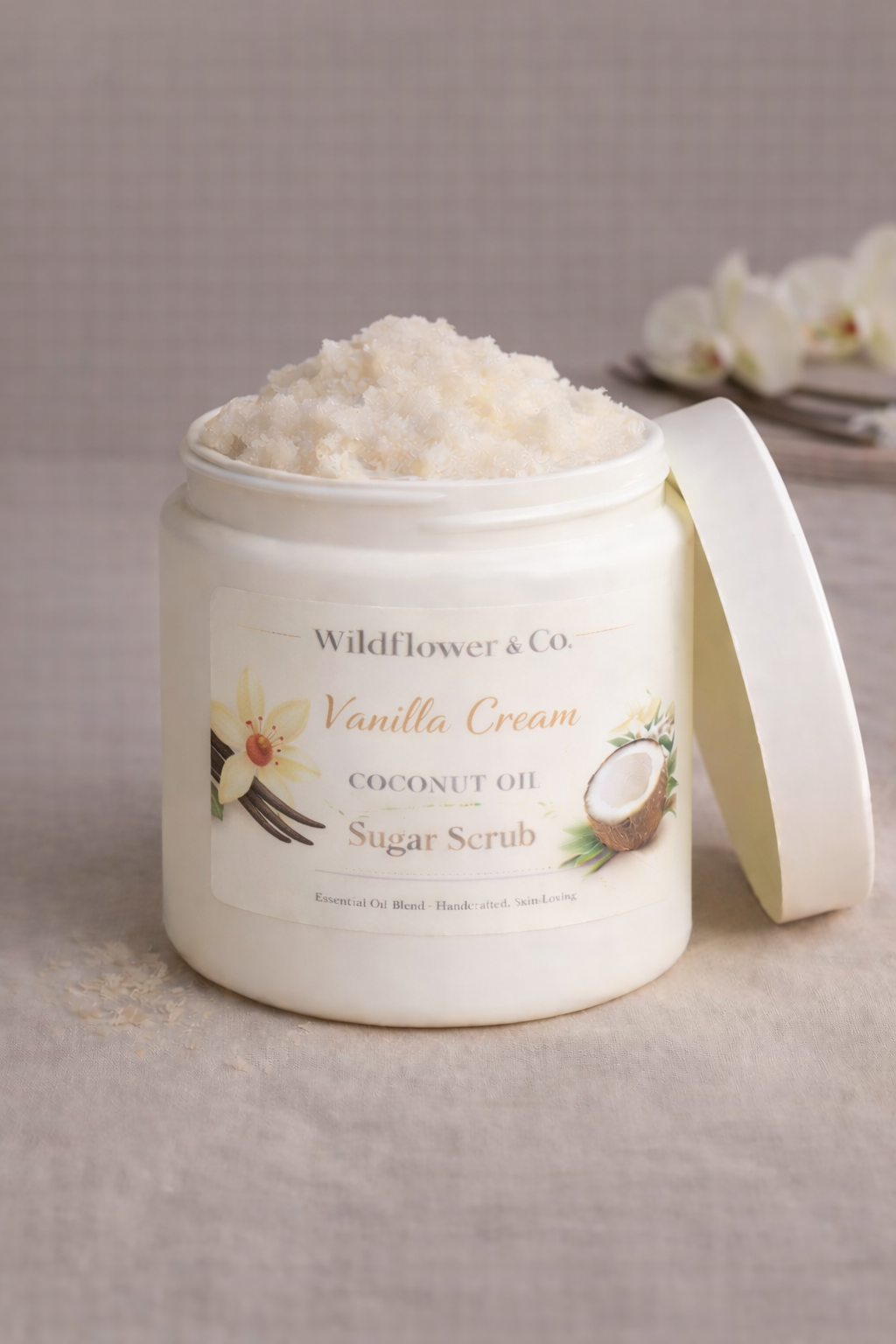 Vanilla Cream Coconut Oil Brown Sugar Scrub